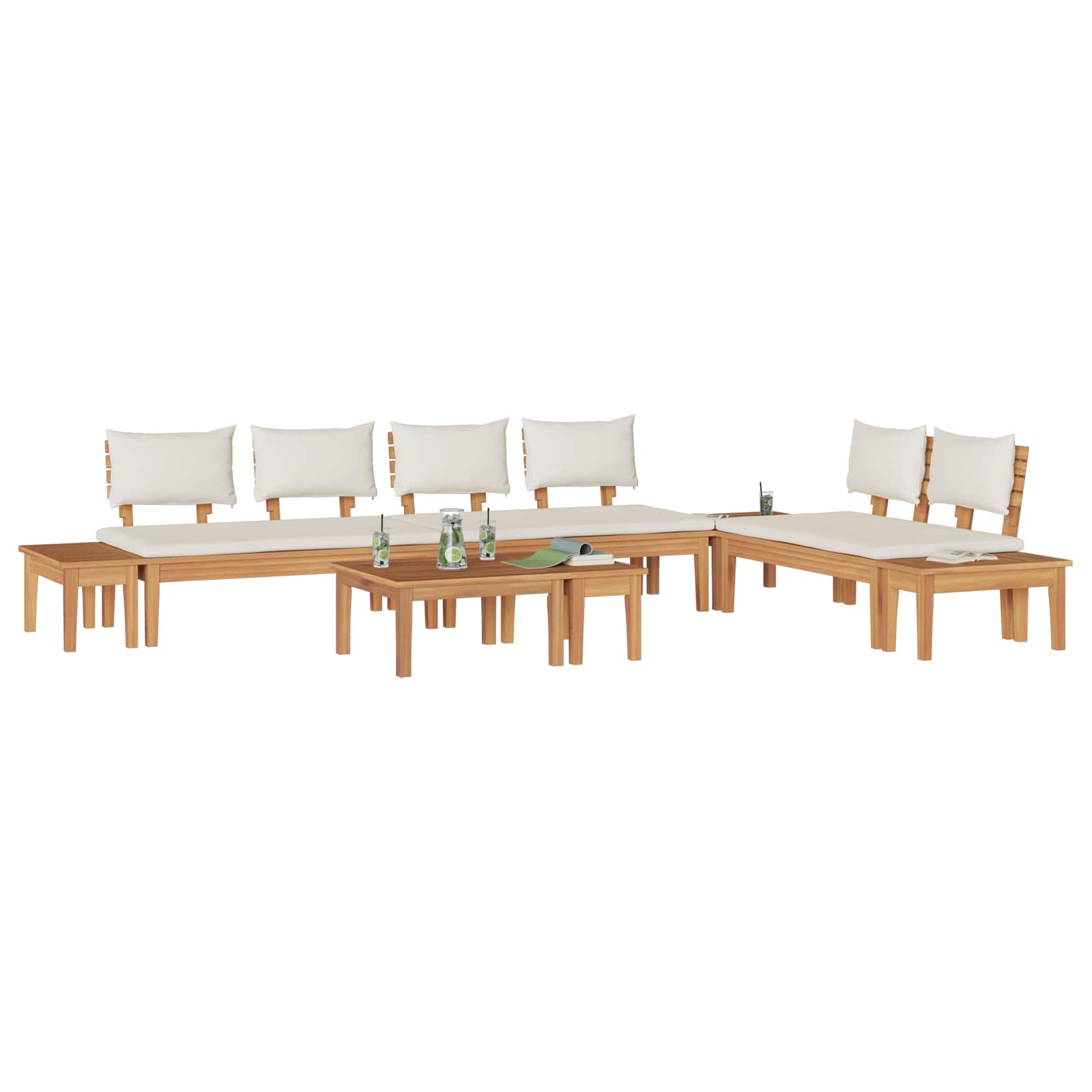 vidaXL Gartensofa-set 5 pcs Braun und Creme