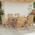 vidaXL Garten Essgruppe 7 pcs Braun Massivholz Teak