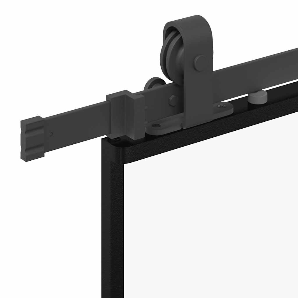vidaXL Schiebetür mit Beschlag Schwarz 76x205 cm ESG-Glas