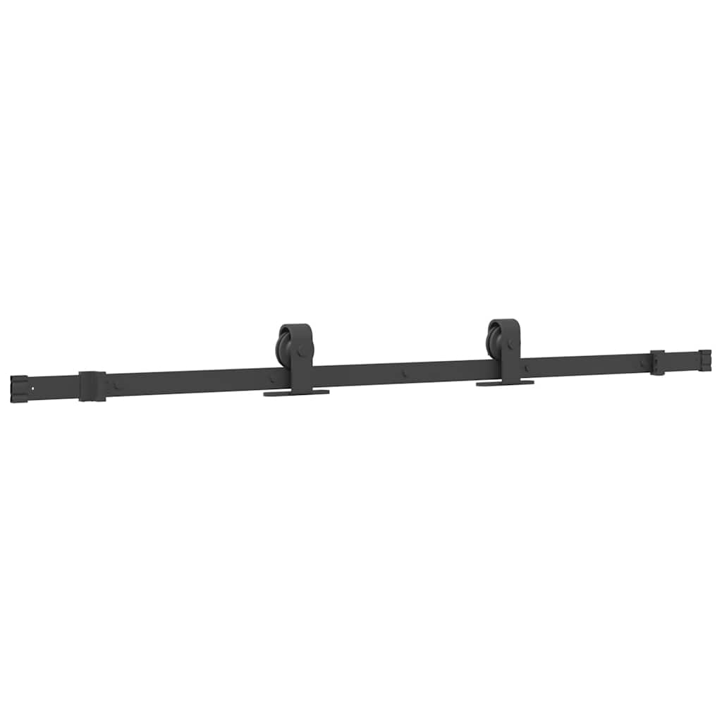 vidaXL Schiebetür mit Beschlag Schwarz 76x205 cm Hartglas
