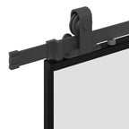 vidaXL Schiebetür mit Beschlag Schwarz 76x205 cm Hartglas