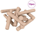 vidaXL Holzdübel 12 pcs Braun Ø6 x 40 mm Massivholz