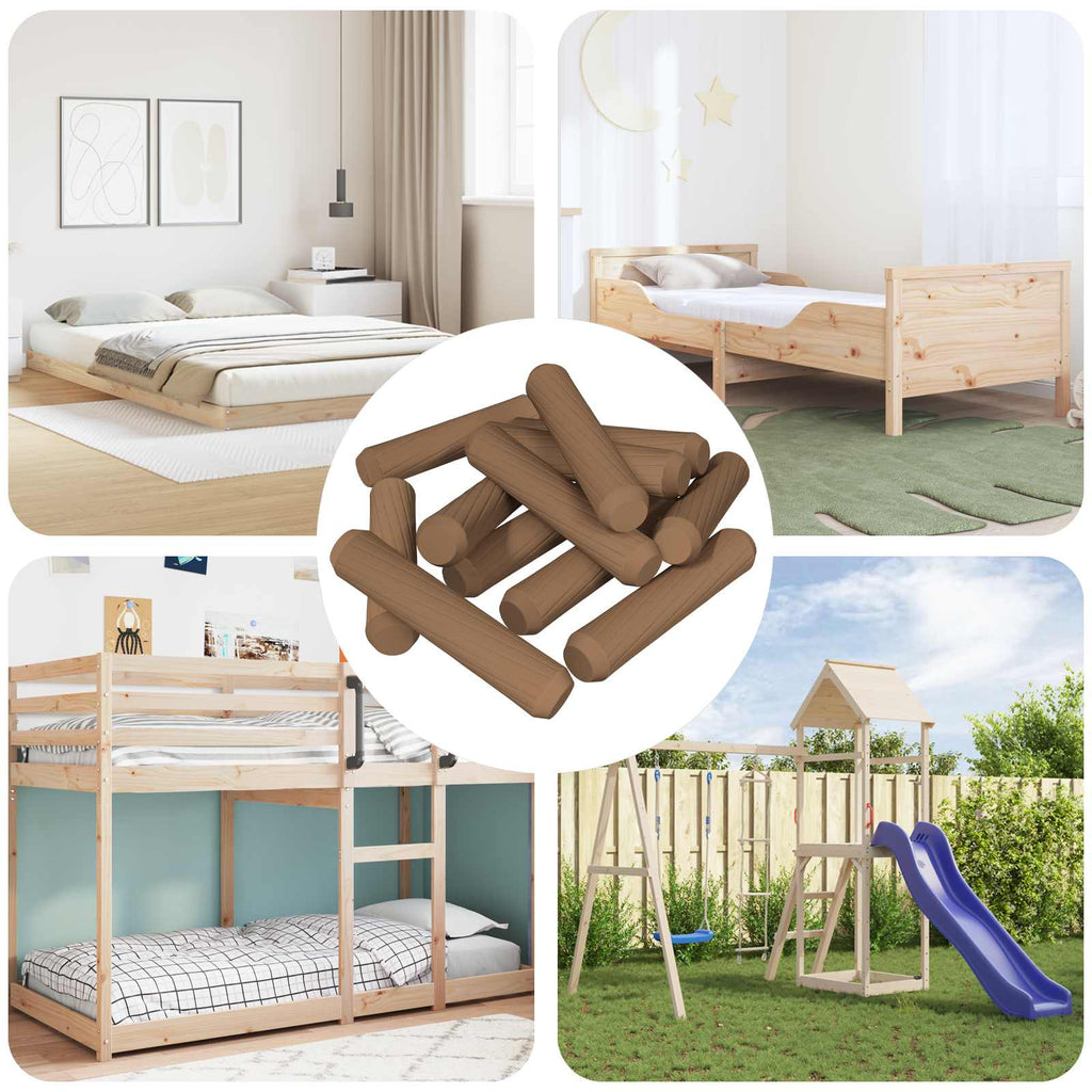 vidaXL Holzdübel 18000 pcs Braun Massivholz
