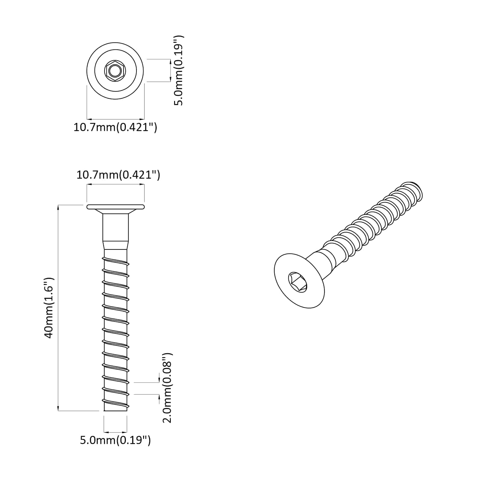 vidaXL Confirmat-Schrauben 5000 pcs Silber Metall