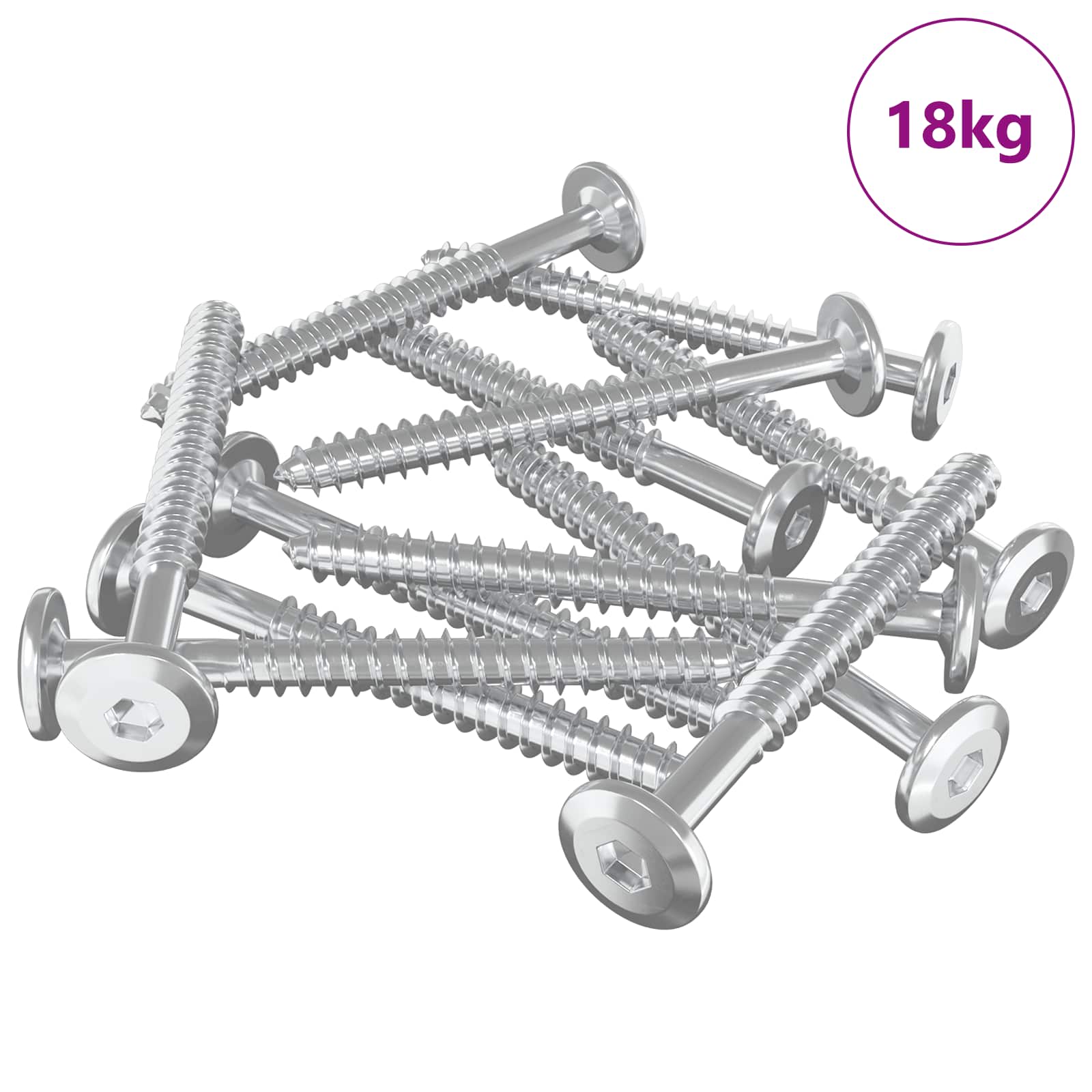 vidaXL Holzschrauben 1350 pcs Silber Stahl