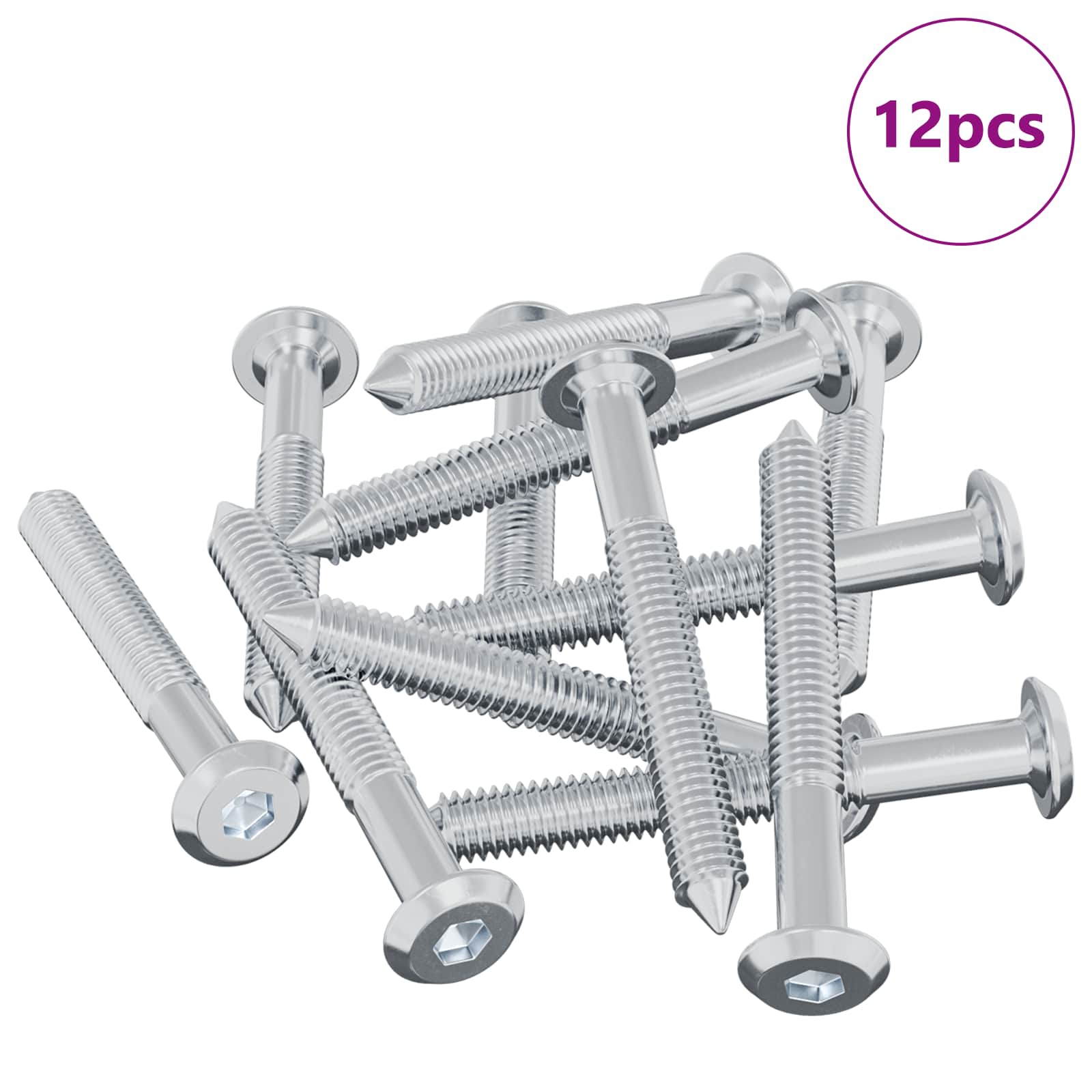 vidaXL Schraube 12 pcs Silber M6 x 50 mm Stahl