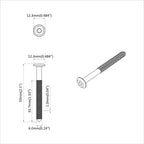 vidaXL Schraube 12 pcs Silber M6 x 50 mm Stahl