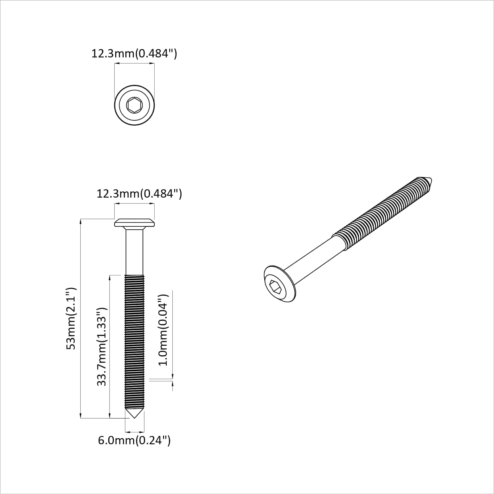 vidaXL Schraube 12 pcs Silber M6 x 50 mm Stahl
