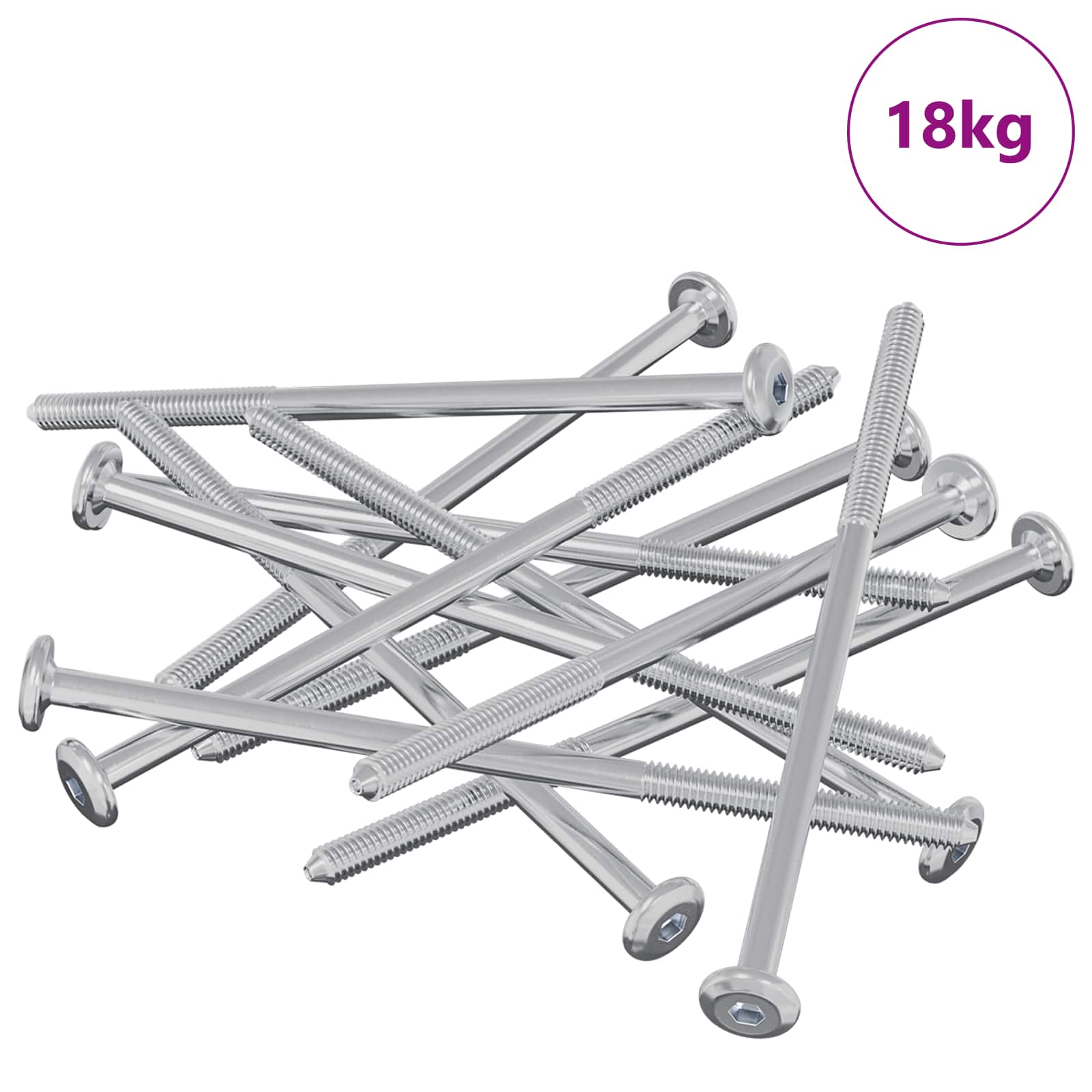vidaXL Schraube 800 pcs Silber M6 x 120 mm Stahl