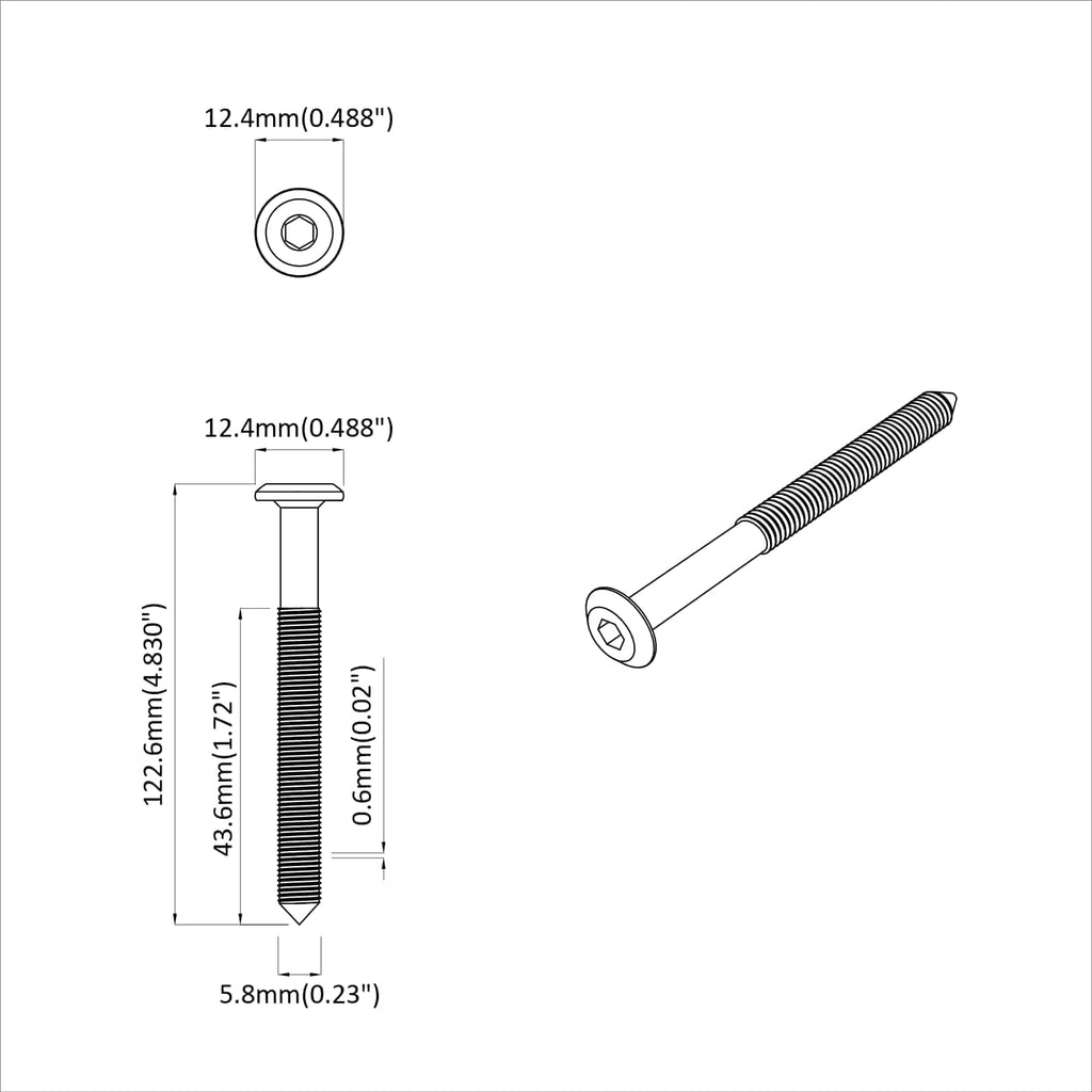 vidaXL Schraube 800 pcs Silber M6 x 120 mm Stahl