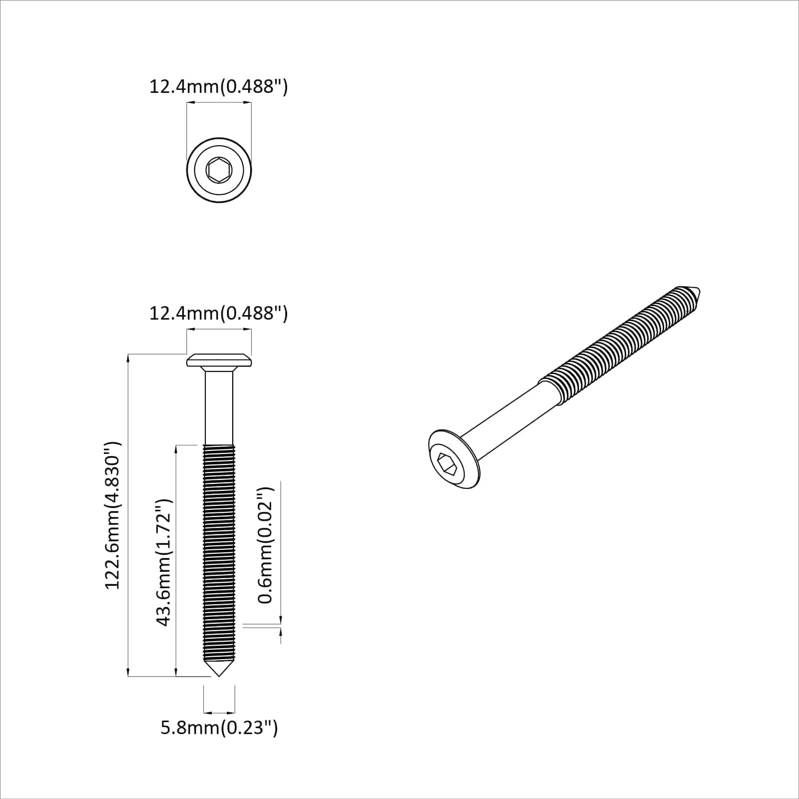 vidaXL Schraube 800 pcs Silber M6 x 120 mm Stahl