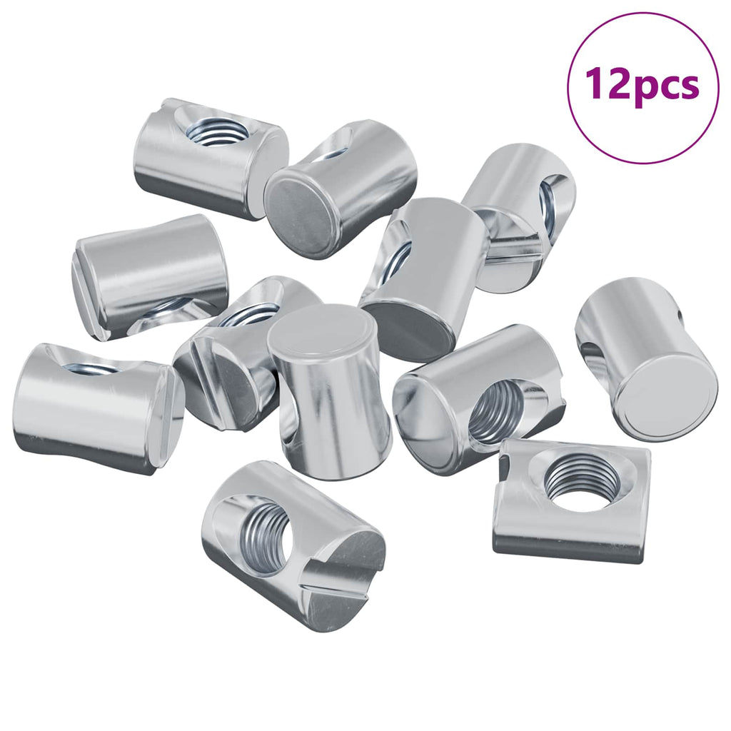 vidaXL Zylindermuttern 12 pcs Silber M6 x 13 mm Metall