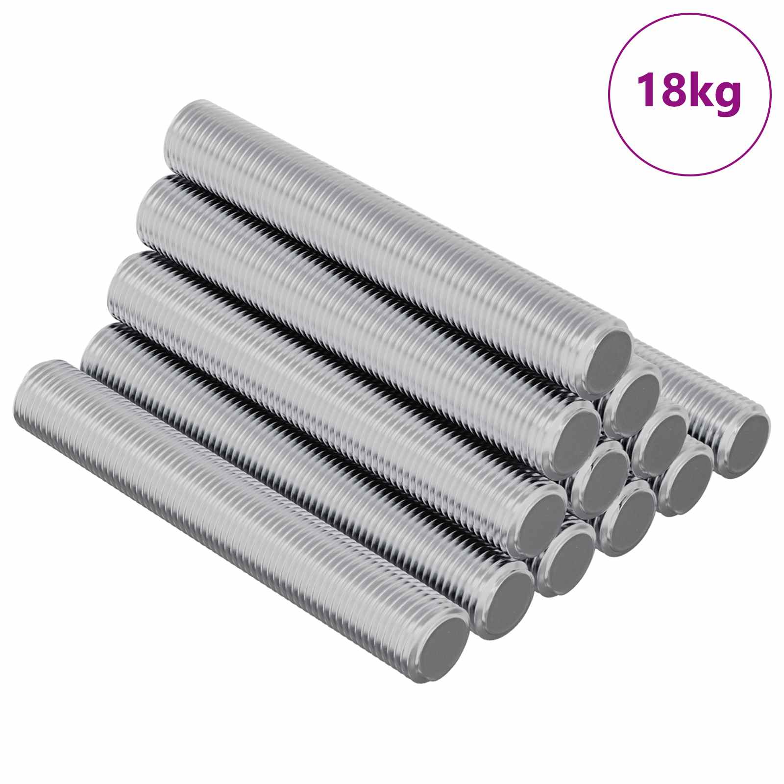 vidaXL Gewindestange 1000 pcs Silber Stahl