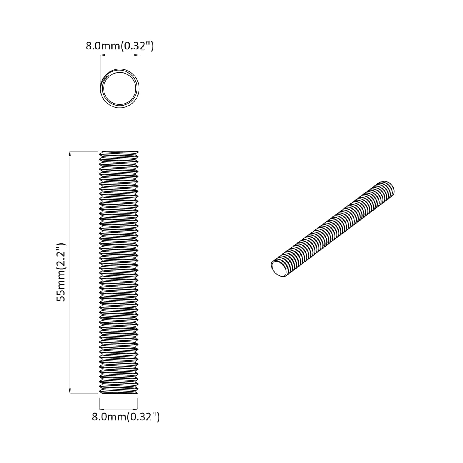 vidaXL Gewindestange 1000 pcs Silber Stahl