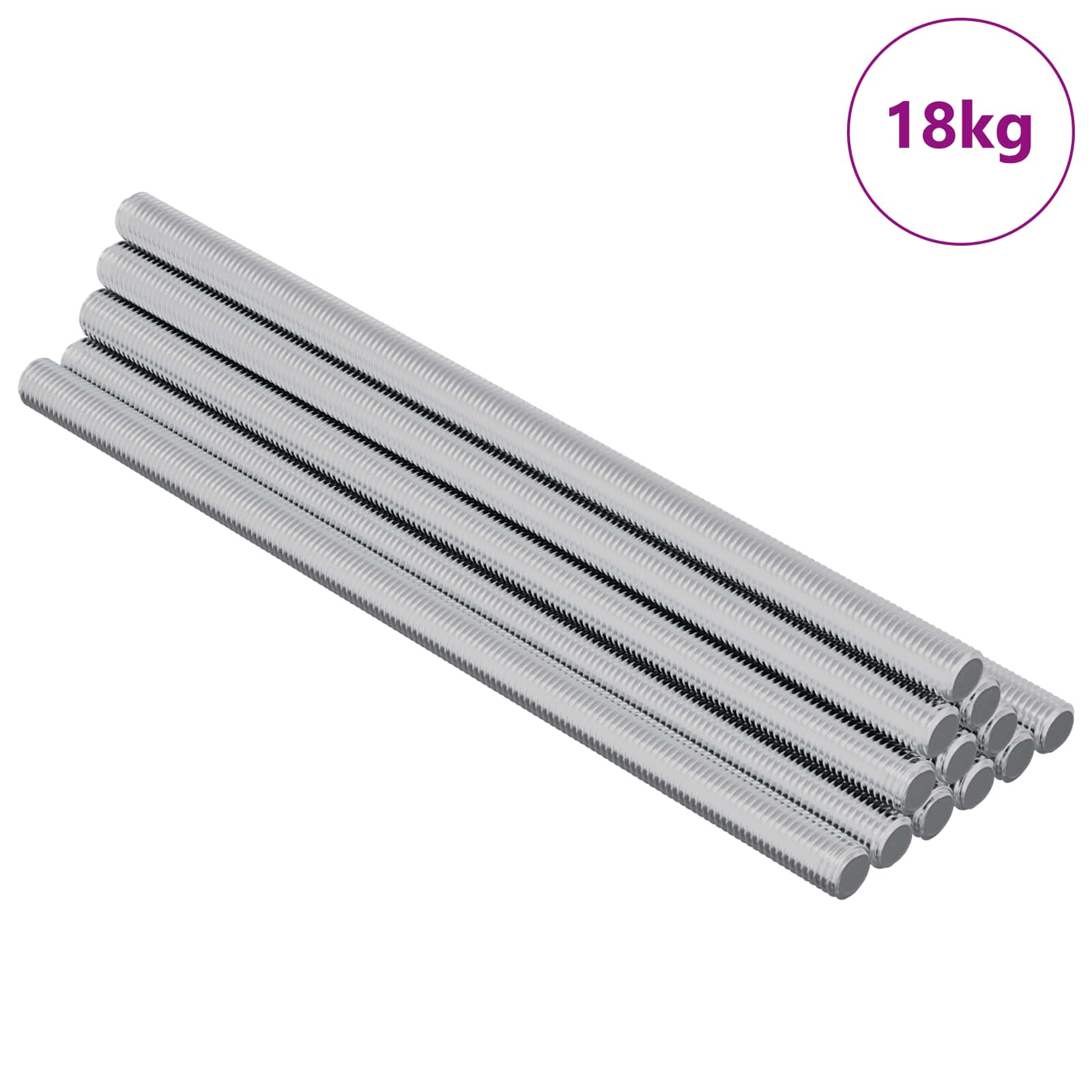 vidaXL Gewindestangen 900 pcs Silber Metall
