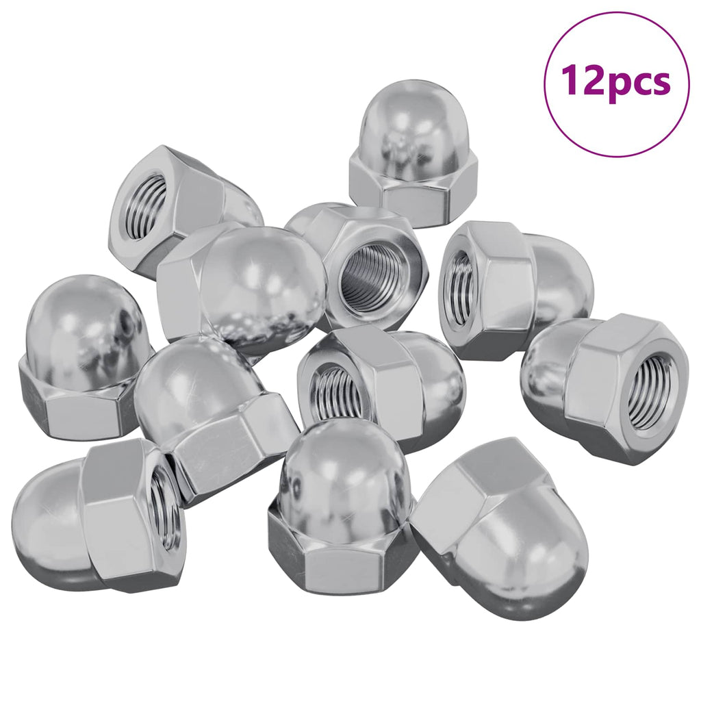 vidaXL Sechskant-Eichelmuttern 12 pcs Silber M8 Metall