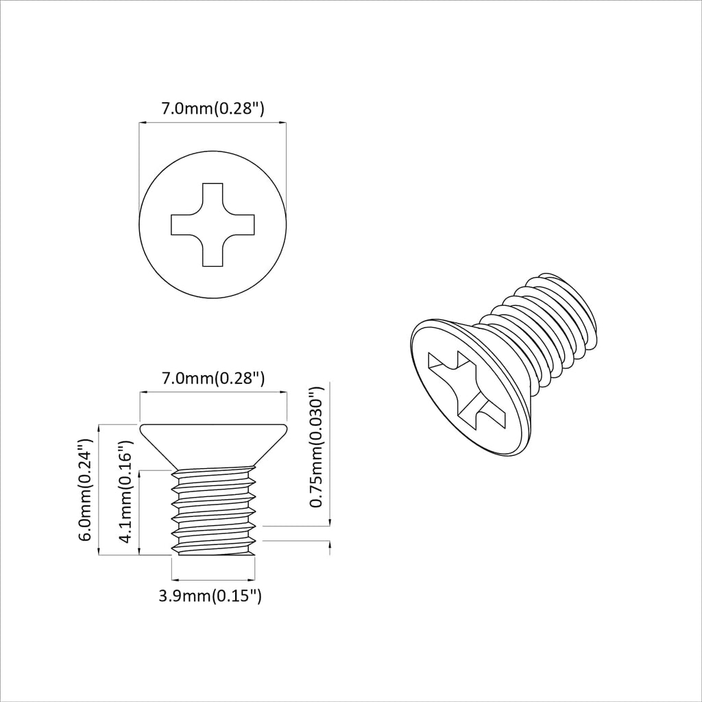 vidaXL Senkkopfschrauben 2 pcs Silber M4 x 6 mm Stahl