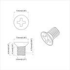 vidaXL Senkkopfschrauben 2 pcs Silber M4 x 6 mm Stahl