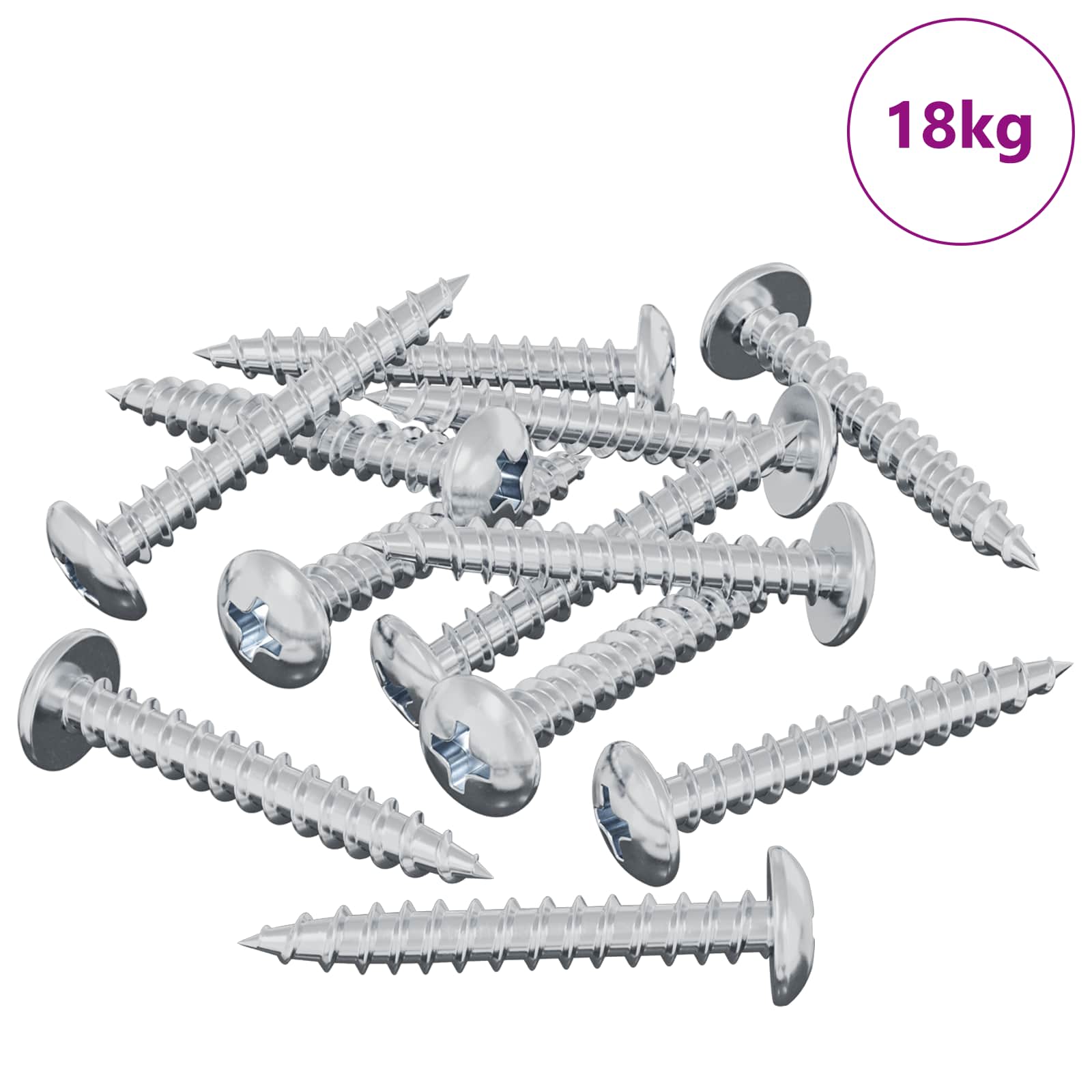 vidaXL Holzschraube 8182 pcs Silber M4 x 28 mm Eisen