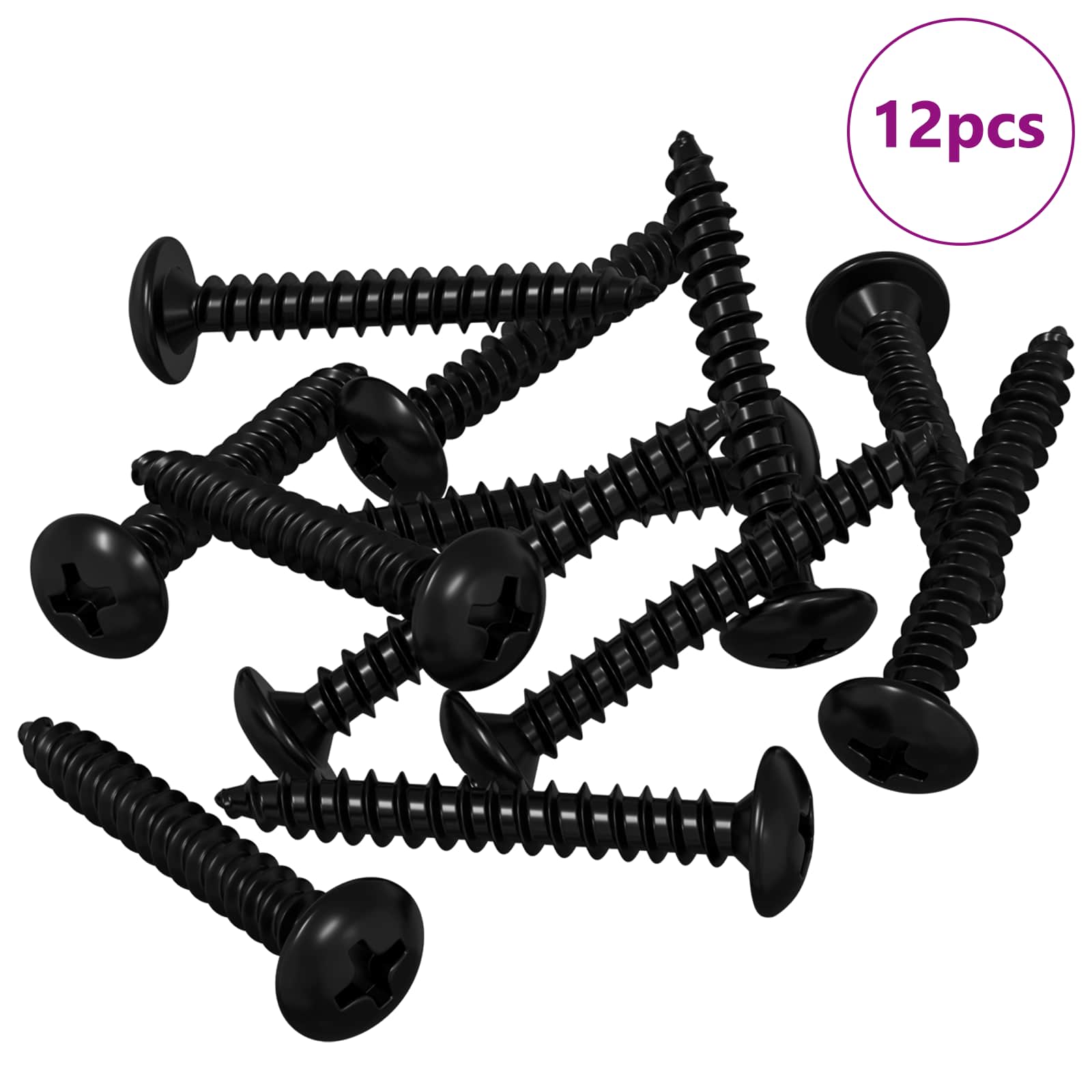 vidaXL Gewindeschneider Nagel 12 pcs Schwarz M4 x 28 mm Stahl