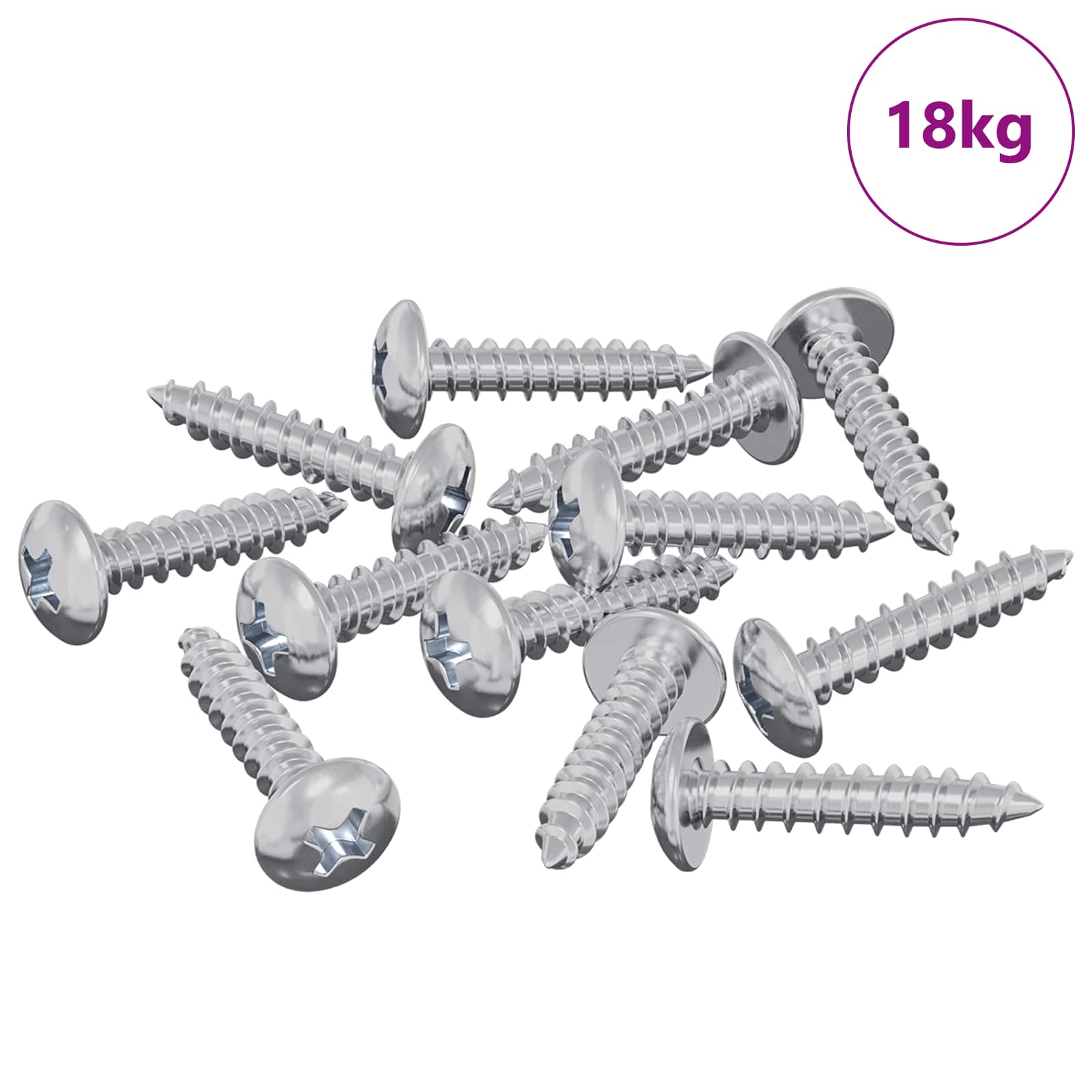 vidaXL Holzschrauben 10976 pcs Silber Stahl