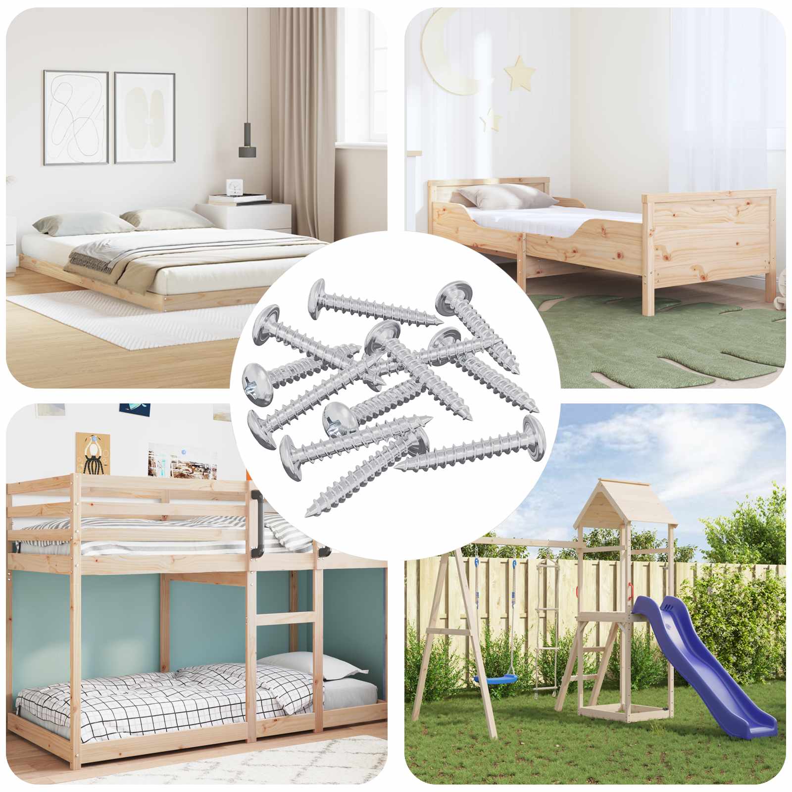 vidaXL Holzschrauben 9231 pcs Silber Stahl
