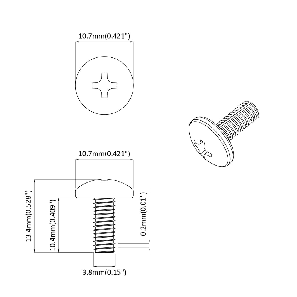vidaXL Hülsen Schrauben 2 pcs Schwarz M4 x 10 mm Stahl