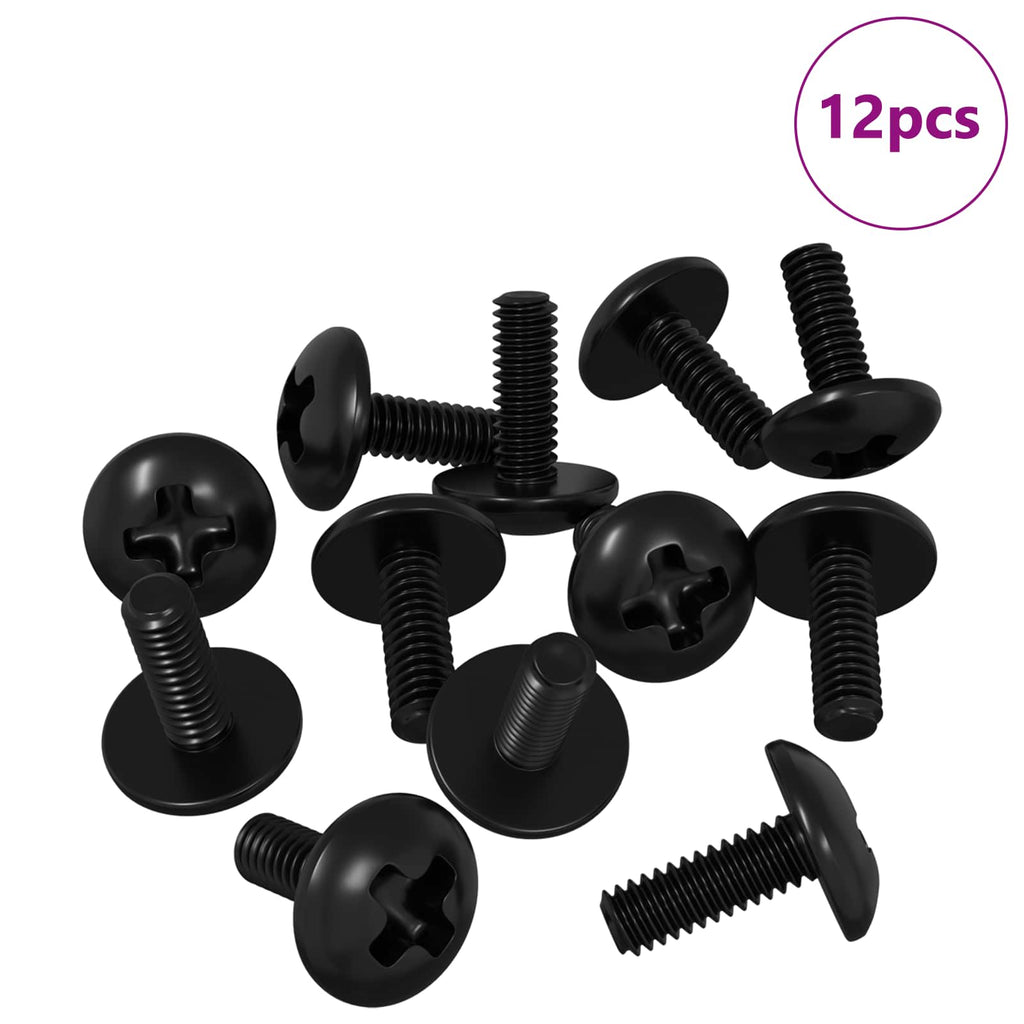 vidaXL Hülsen Schrauben 12 pcs Schwarz M4 x 10 mm Eisen