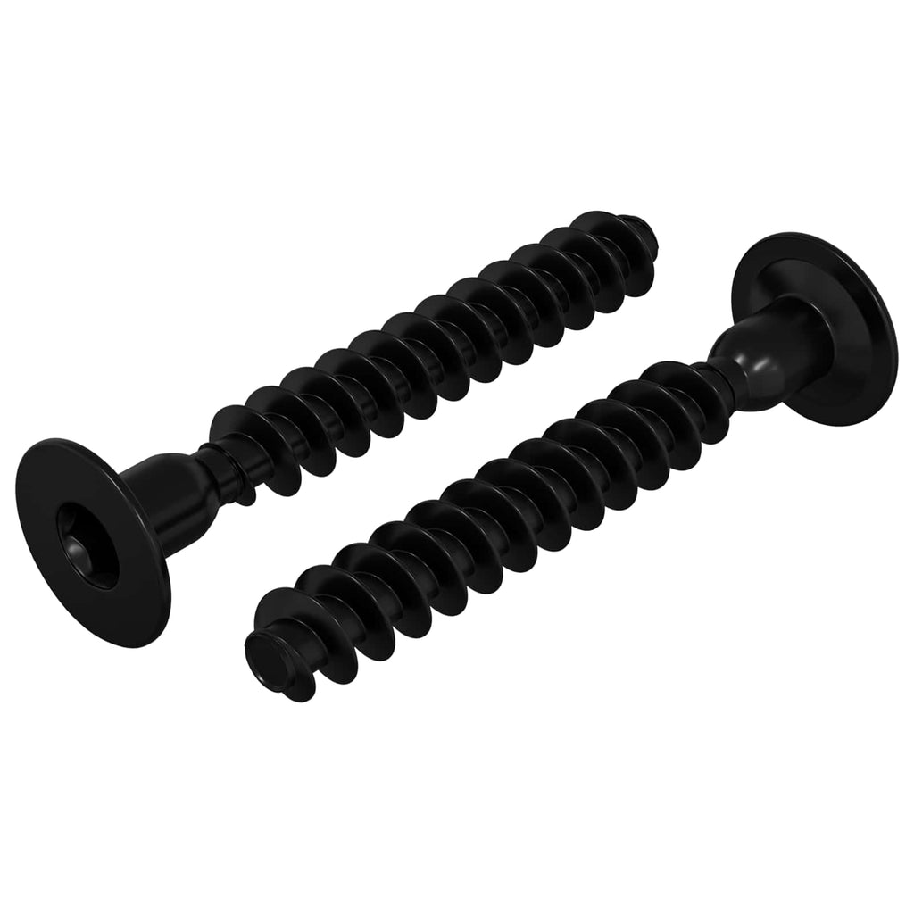 vidaXL Steckkappen-Schraube 2 pcs Schwarz M5 x 40 mm Eisen