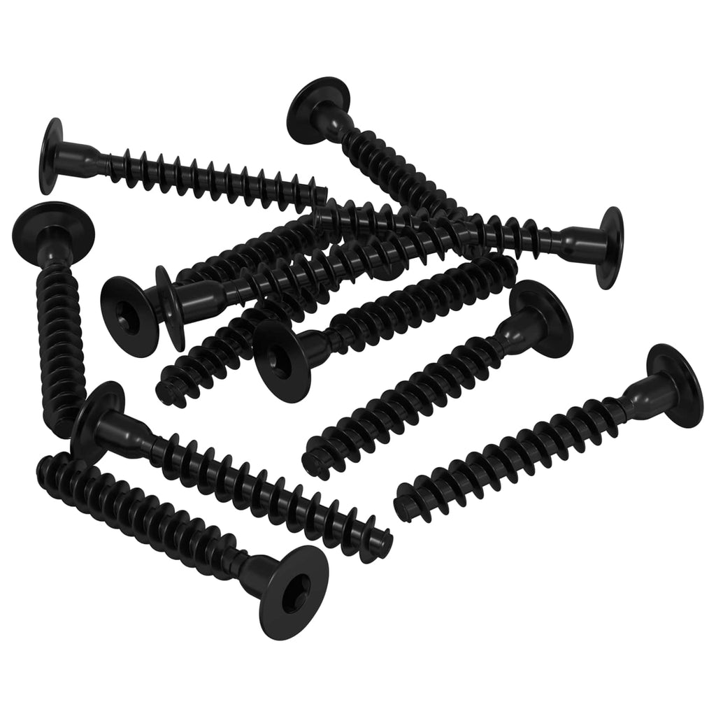 vidaXL Steckkappen-Schraube 5143 pcs Schwarz Eisen