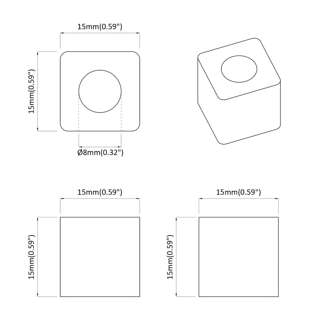 vidaXL Schubladenhalter 2 pcs Schwarz 15 x 15 x 15mm PP Copolymer