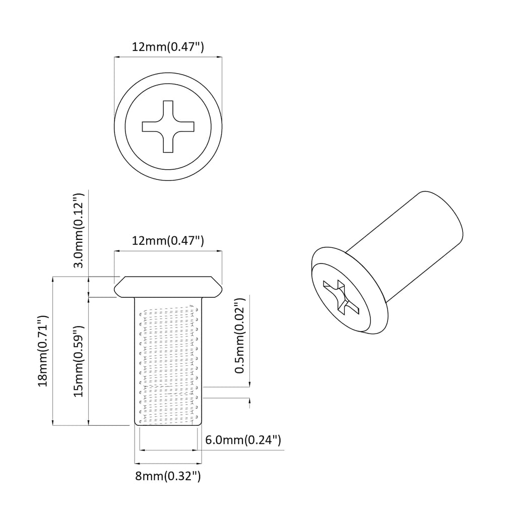 vidaXL Sicherungsmutter 3673 pcs Nickel Stahl