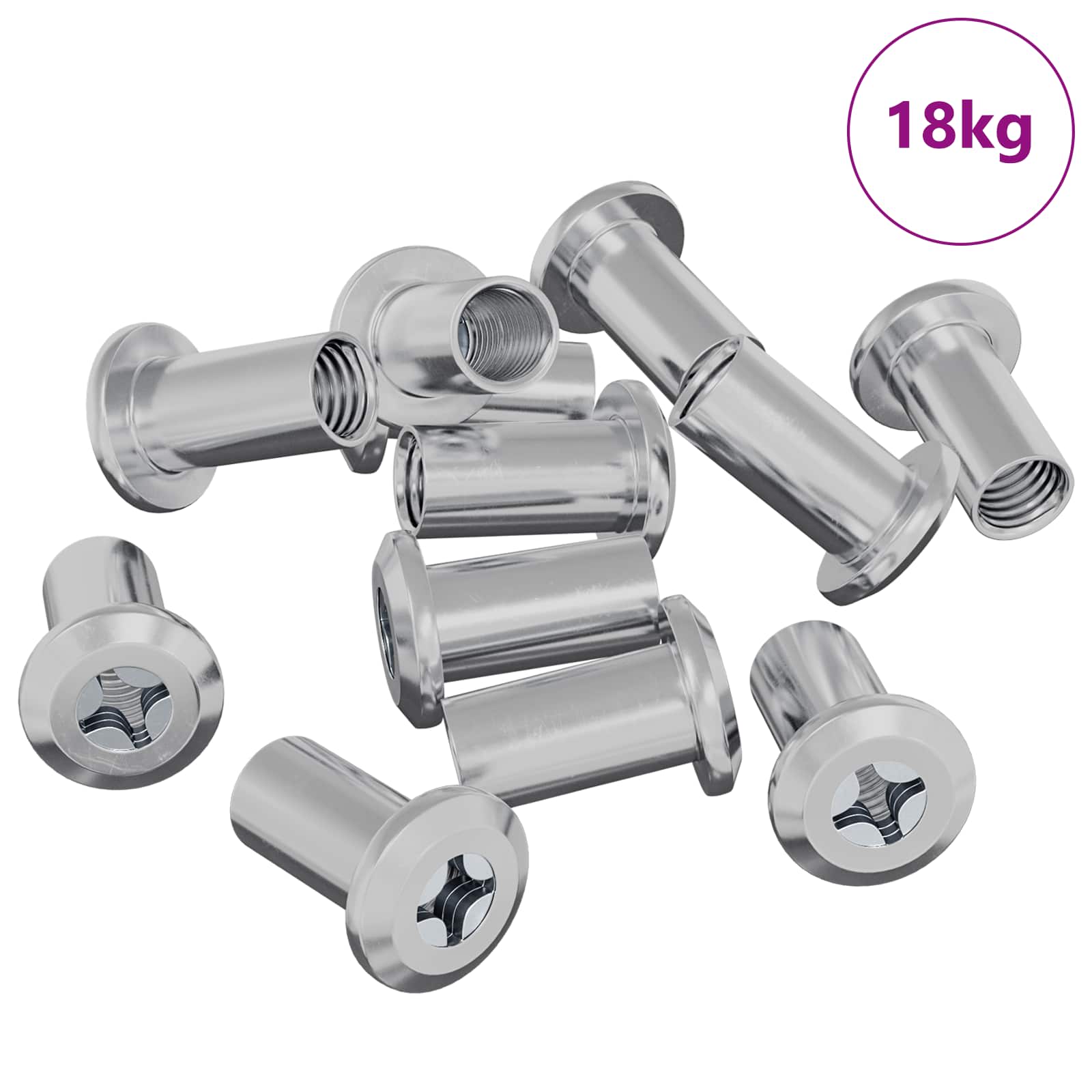 vidaXL Sicherungsmutter 2857 pcs Nickel Stahl