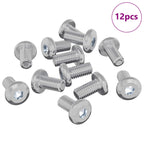 vidaXL Schraube mit Sperre Uni 12 pcs Silber M6 x 12 mm Stahl