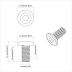 vidaXL Kopf-Sicherungsschraube 2 pcs Silber M6 x 15 mm Stahl