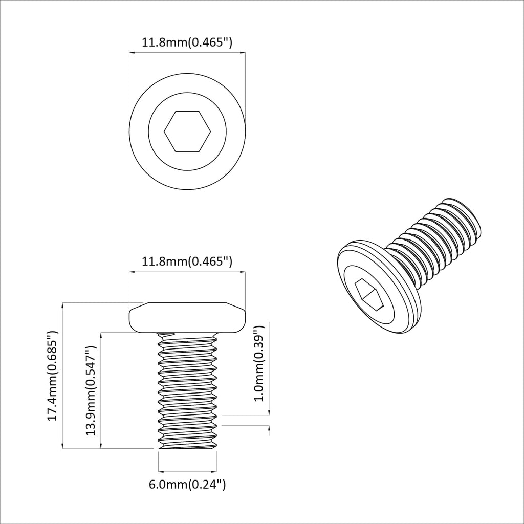 vidaXL Kopf-Sicherungsschraube 12 pcs Silber M6 x 15 mm Stahl