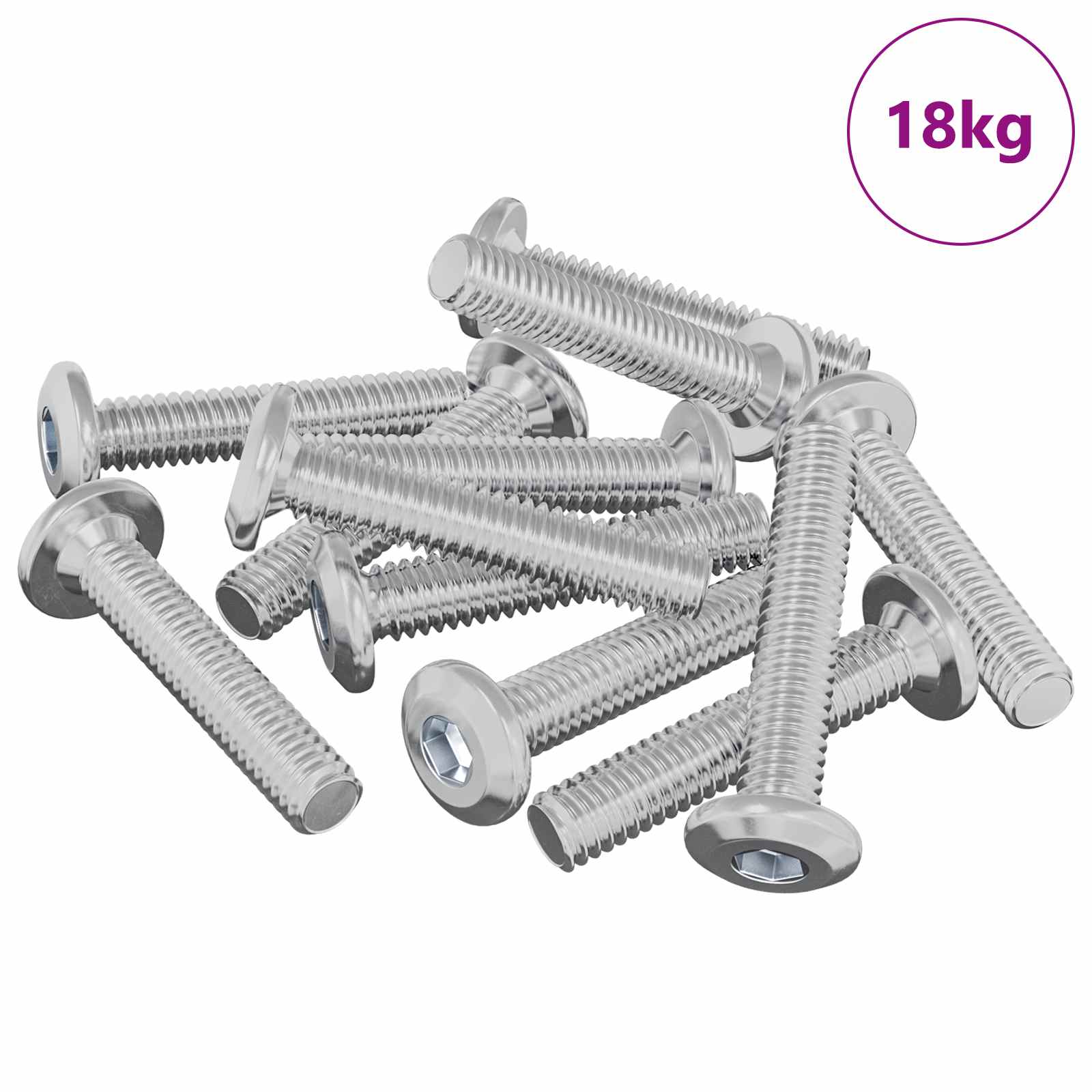 vidaXL Kopf-Sicherungsschraube 2647 pcs Silber Stahl