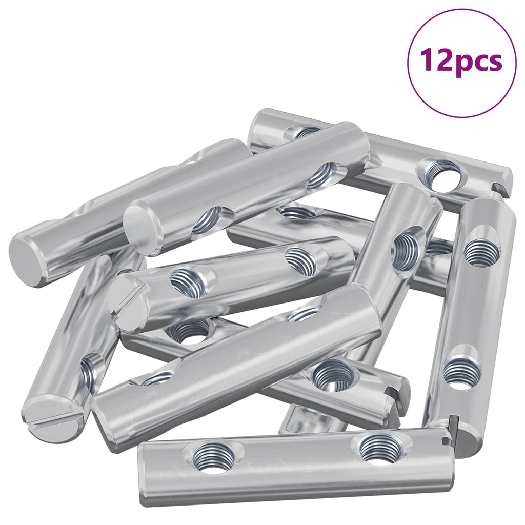 vidaXL Mutter 12 pcs Zink-beschichtet 60 x 12 mm Eisen