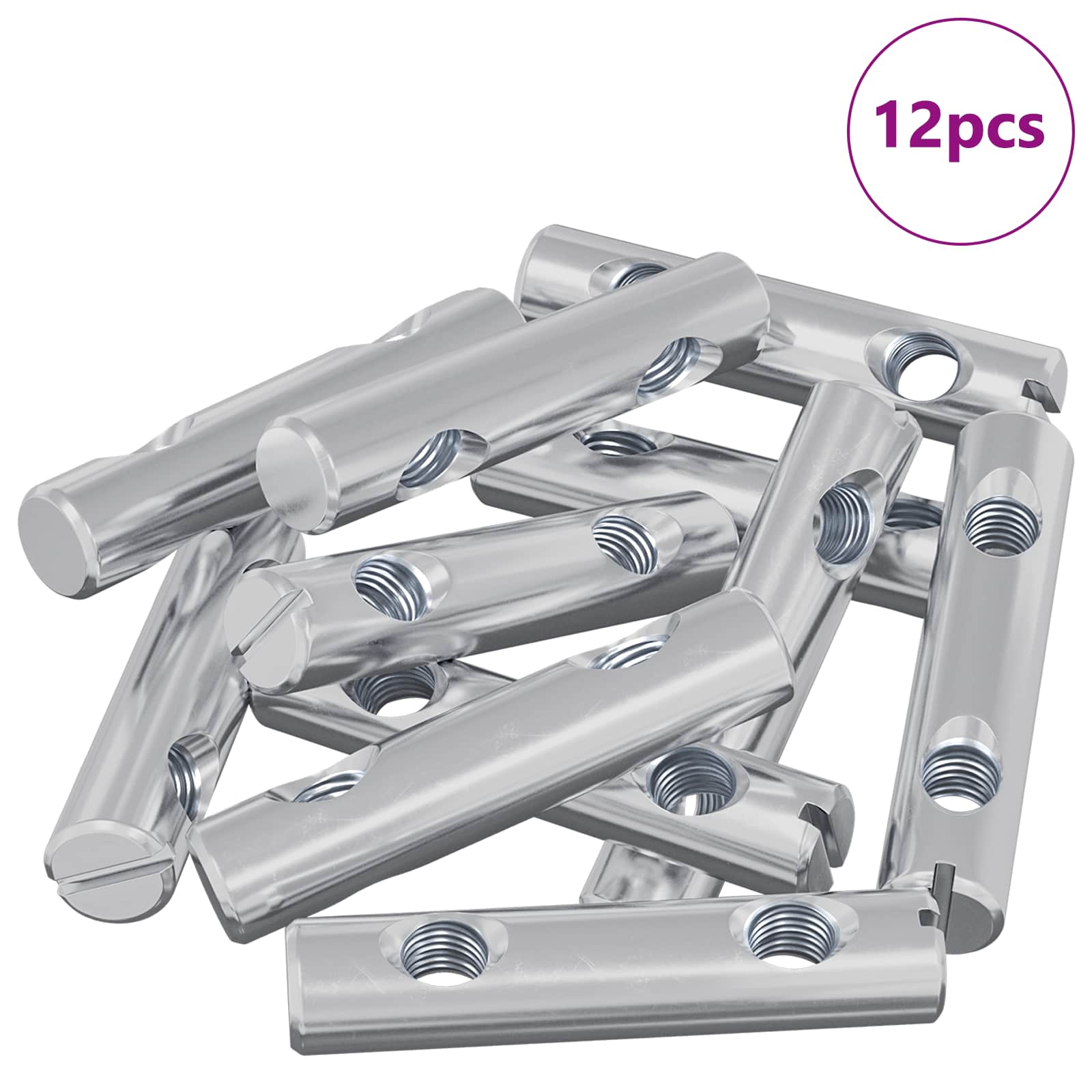 vidaXL Mutter 12 pcs Zink-beschichtet 60 x 12 mm Eisen