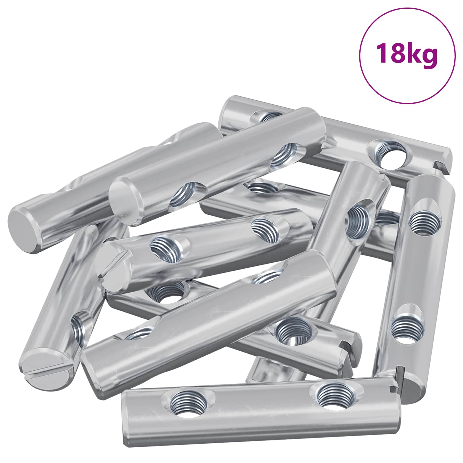 vidaXL Mutter 413 pcs Zink-beschichtet 60 x 12 mm Eisen