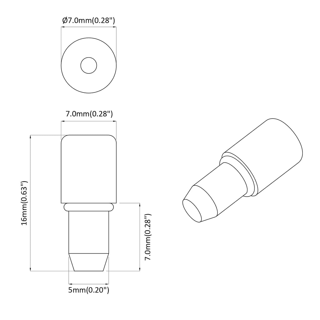 vidaXL Regalstecker 2 pcs Silber 7 x 16 mm Eisen
