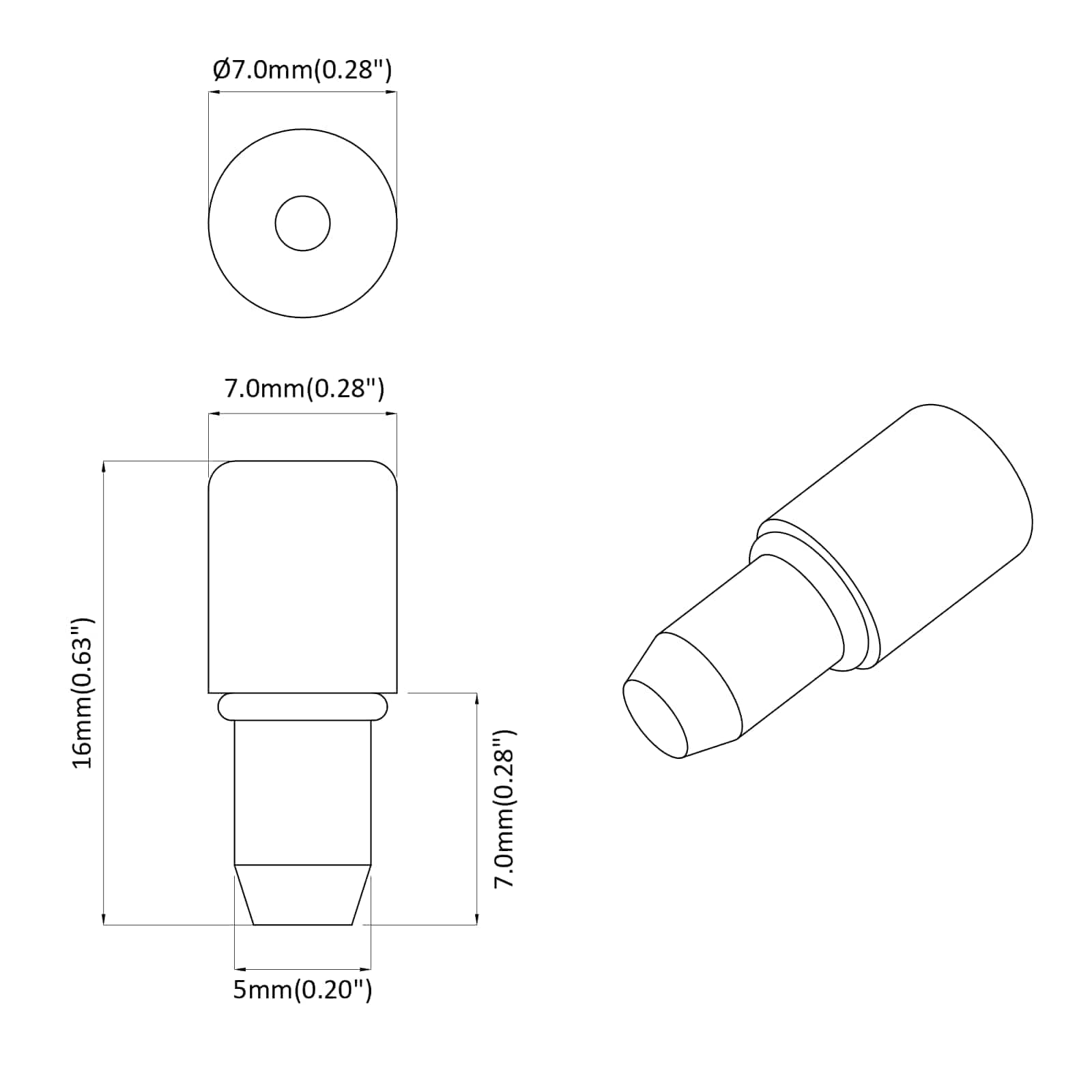 vidaXL Regalstecker 2 pcs Silber 7 x 16 mm Eisen