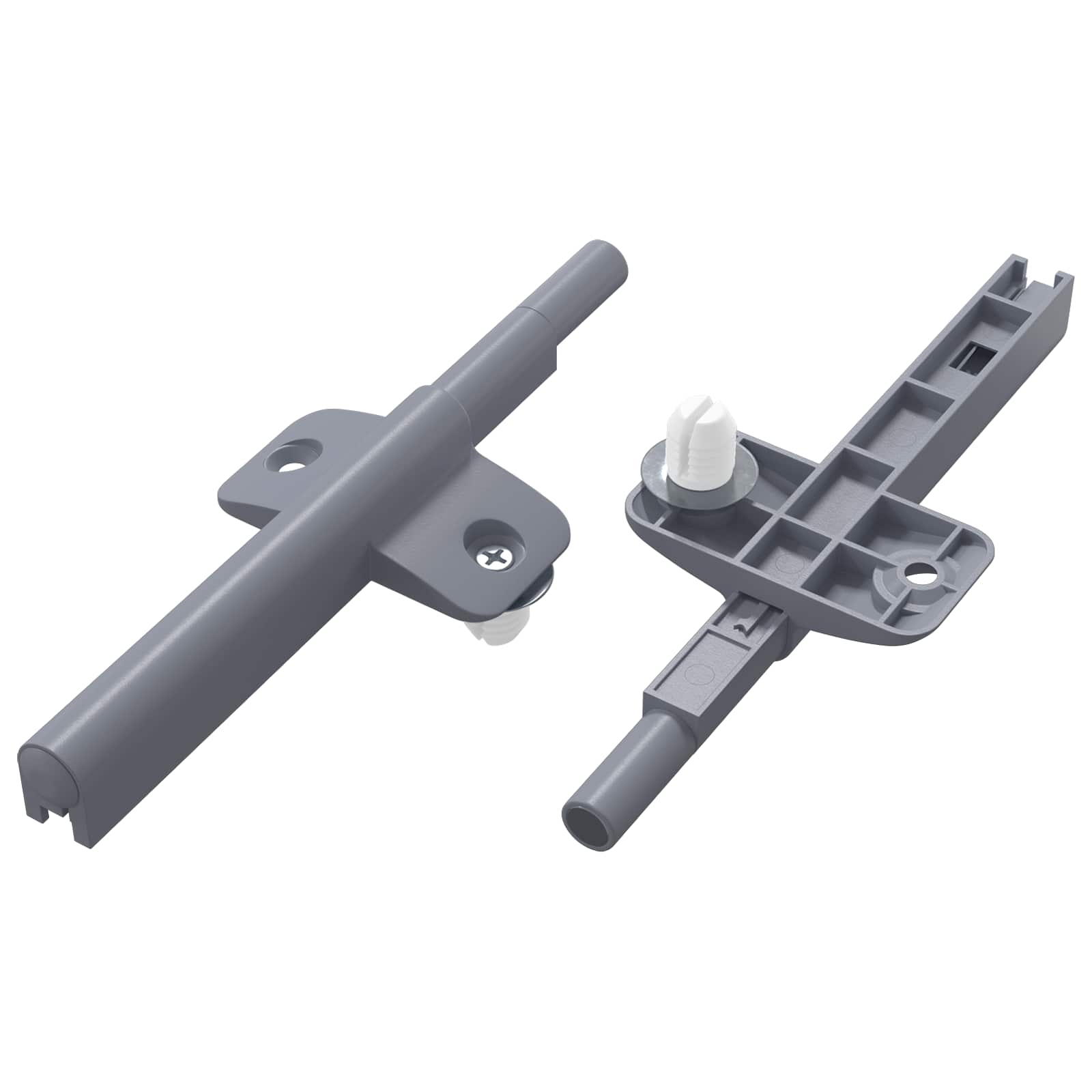 vidaXL Sanftschließer 2 pcs Grau 125 x 47 x 15 mm PP