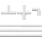 vidaXL PVC Rohr 2 pcs Weiß 12,2 x 1,8 x 500 mm PP und PE