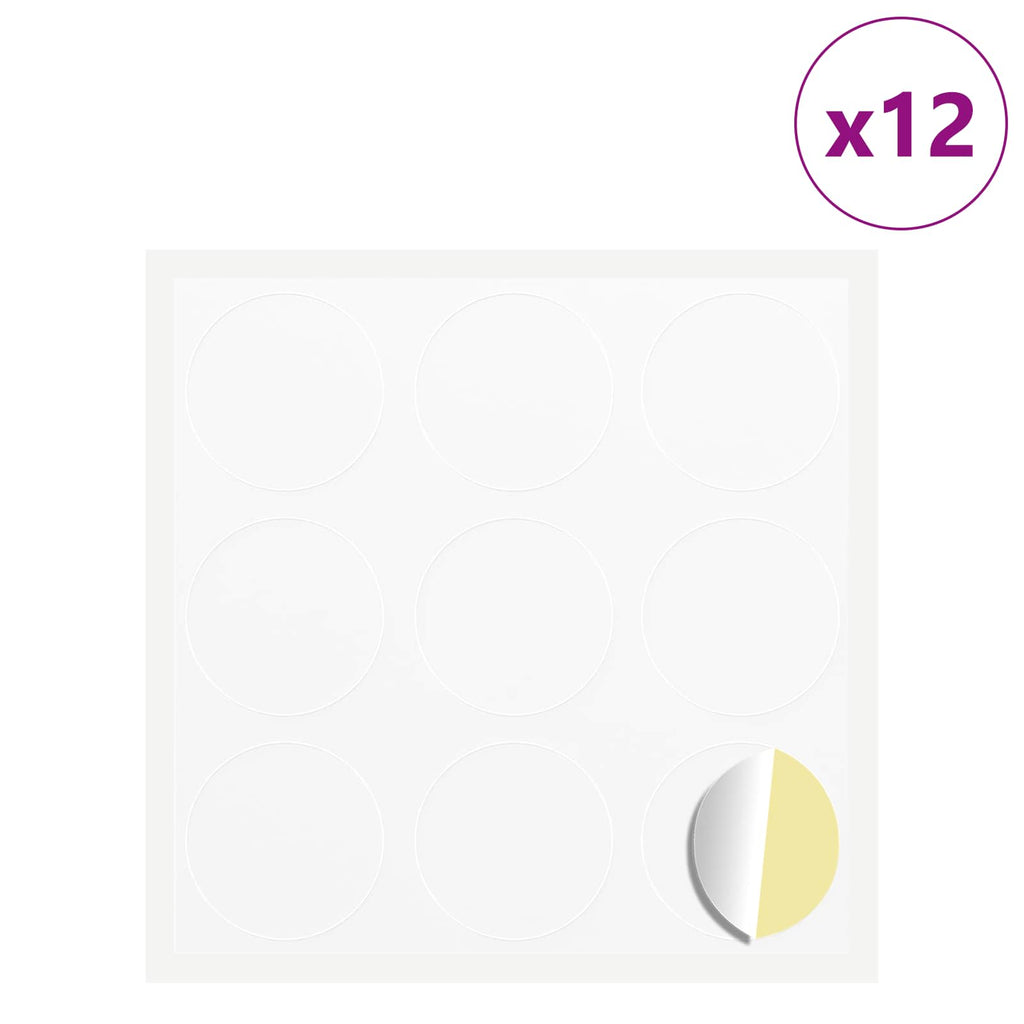 vidaXL Sticker 12 pcs Weiß Ø 20 x 0,5 mm Papier