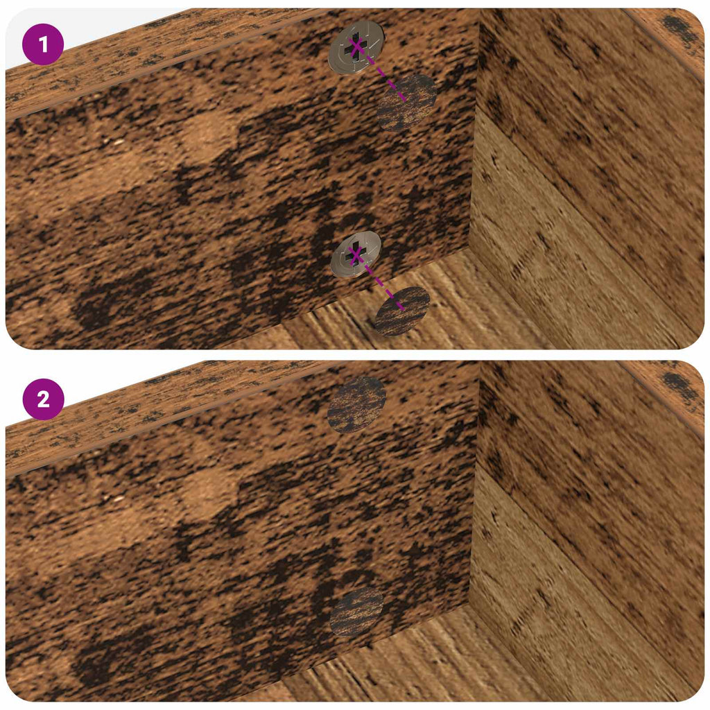 vidaXL Selbstklebende Schraubenabdeckung 2 pcs Altholz Ø 20 x 0,5 mm
