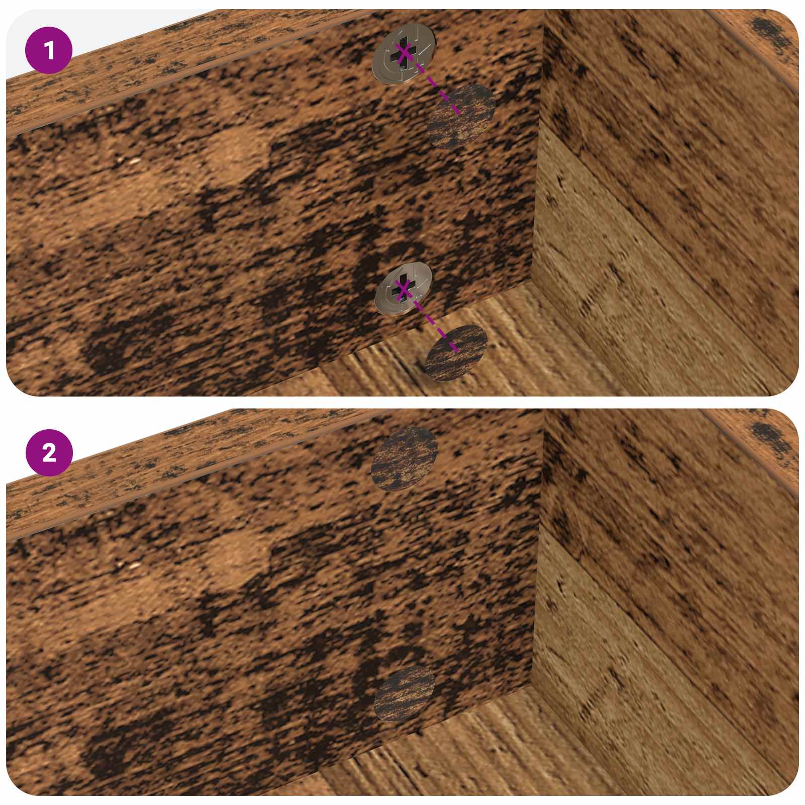 vidaXL Selbstklebende Schraubenabdeckung 2 pcs Altholz Ø 20 x 0,5 mm