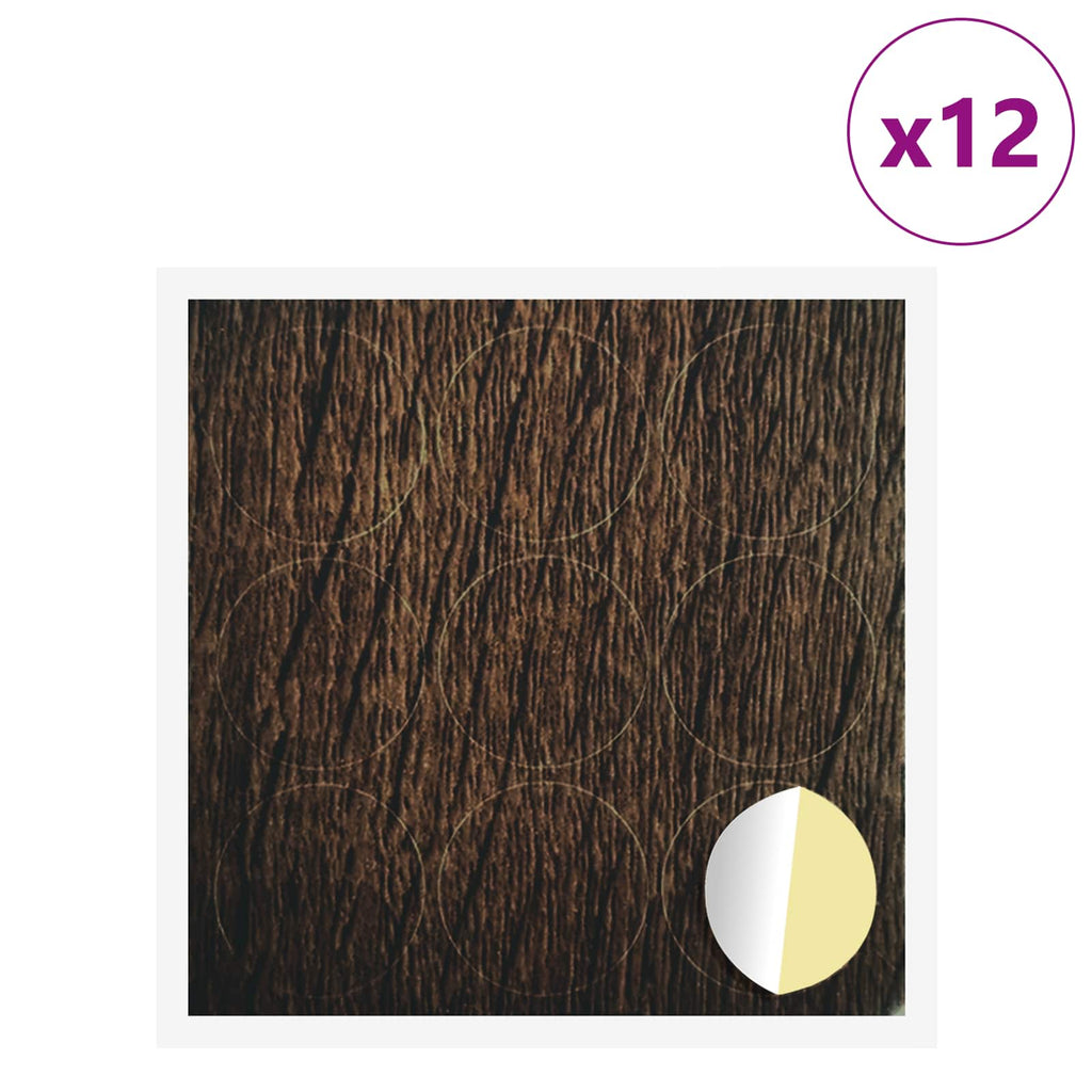 vidaXL Selbstklebende Schraubenabdeckung 12 pcs Braun Eichen-Optik