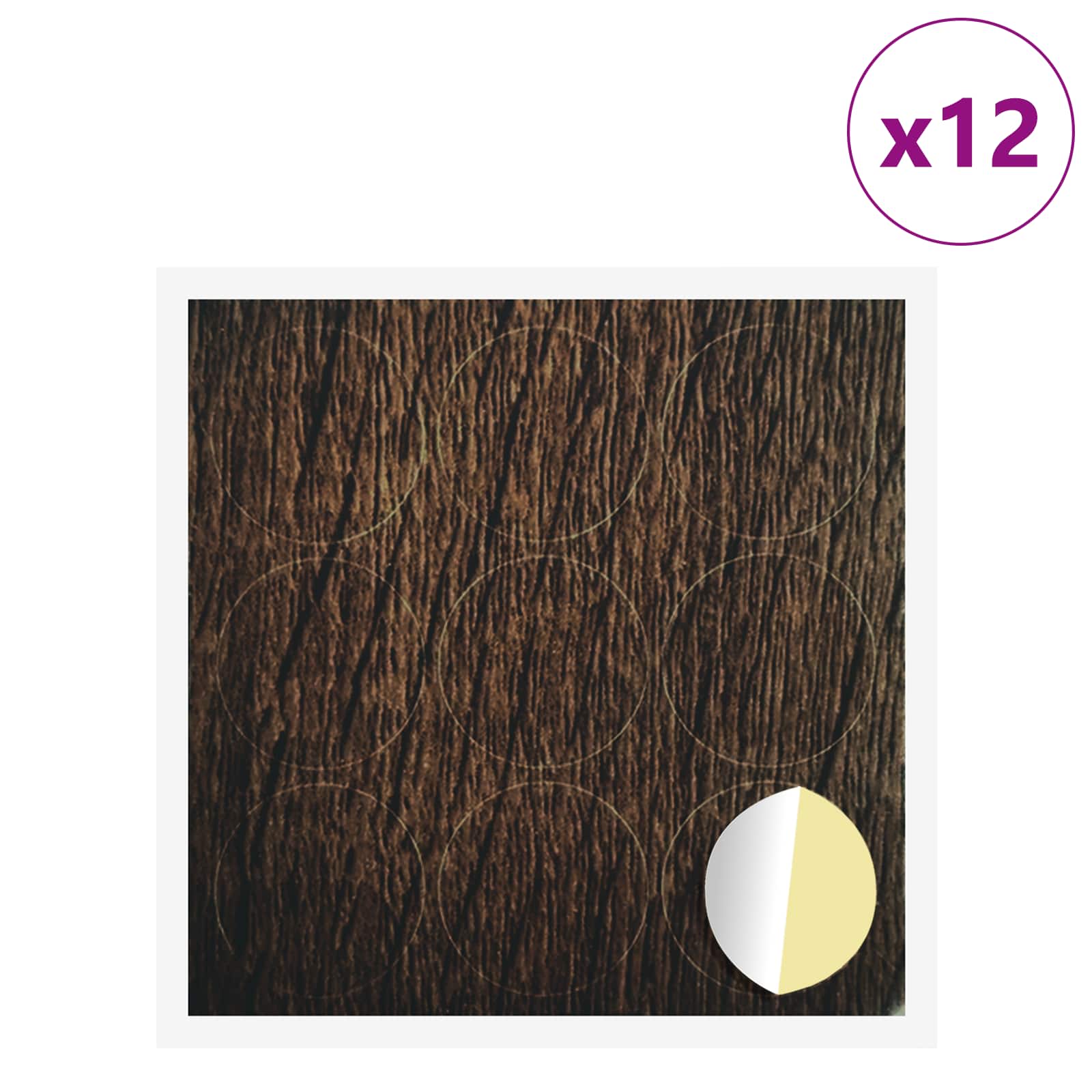 vidaXL Selbstklebende Schraubenabdeckung 12 pcs Braun Eichen-Optik