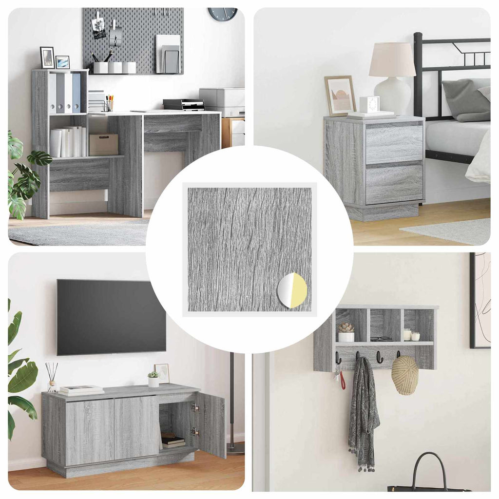 vidaXL Selbstklebende Schraubenabdeckung 12 pcs Graues Sonoma